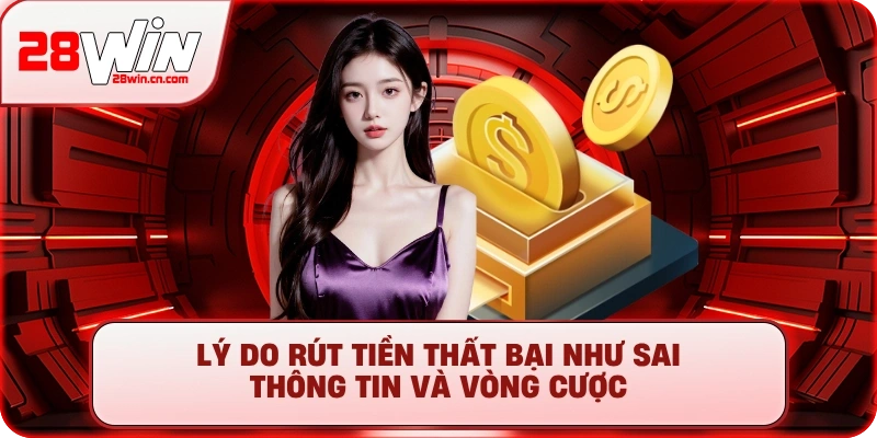 Rút Tiền 28Win - Hướng Dẫn Nhanh Gọn, Tiền Về Sau 3 Phút 3 Lý do rút tiền thất bại như sai thông tin và vòng cược
